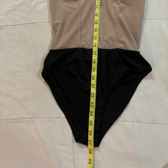 Brown Black Choker Cage Chest 1pc Body Suit Bodysuit Leotard Womans sz Small - Picture 3 of 5